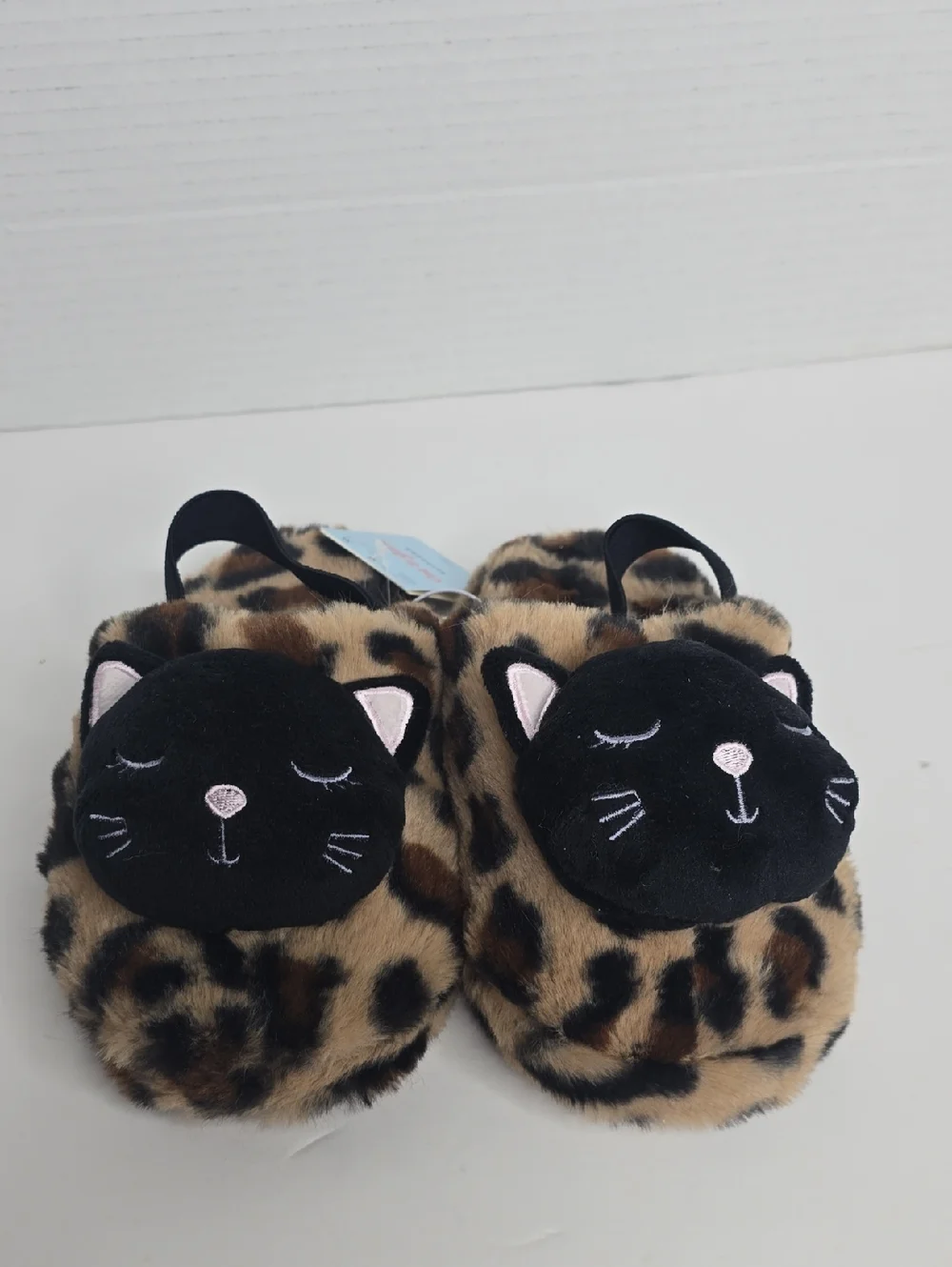 Cat & Jack Toddler Leopard Cat Scuff Brown Slippers Xl 11/12T Nwt